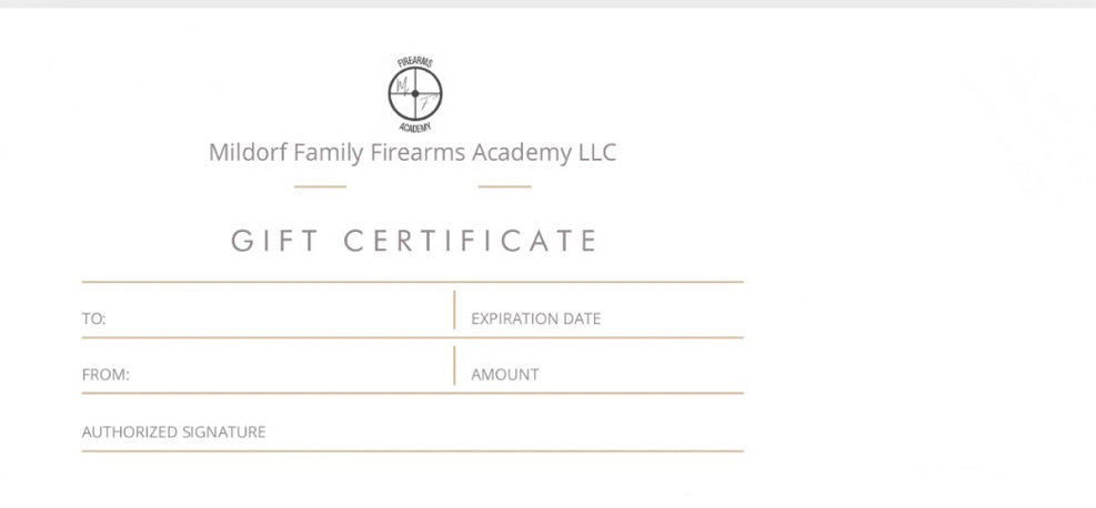 “MF” Firearms Academy Gift Card